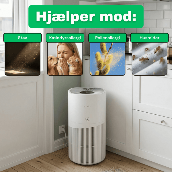 CleanFriend AirFlow70™ luftrenser – set i brug i stuen