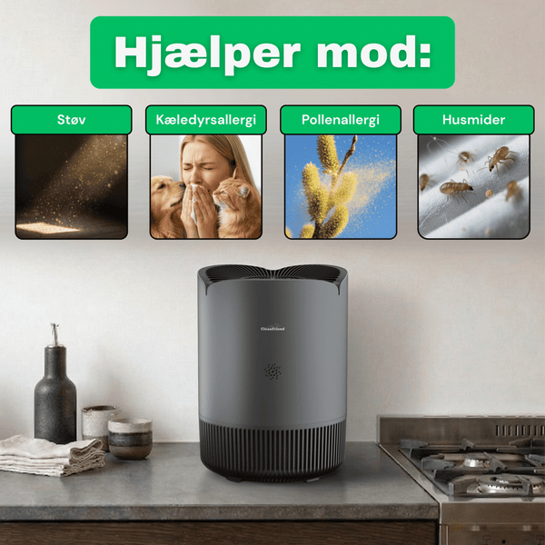 CleanFriend AirFlow30™ PRO luftrenser – set i brug i stuen