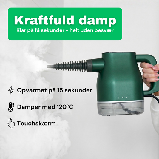 CleanFriend PureSteam damprenser i brug på hård overflade i badeværelset