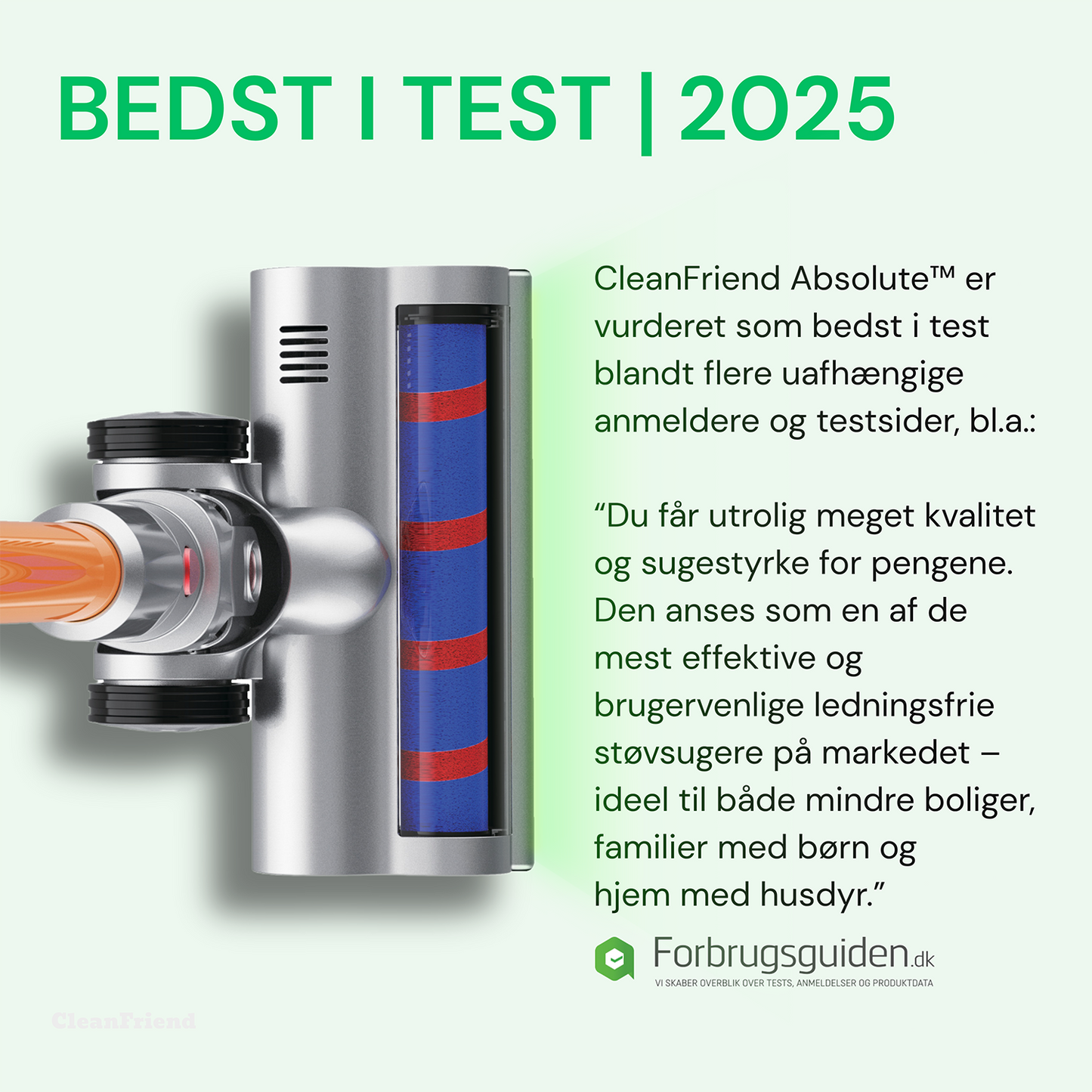 CleanFriend Absolute™ – Ledningsfri Støvsuger