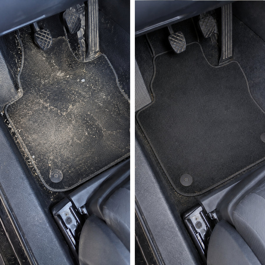 Tapis de sol de voiture avant et après