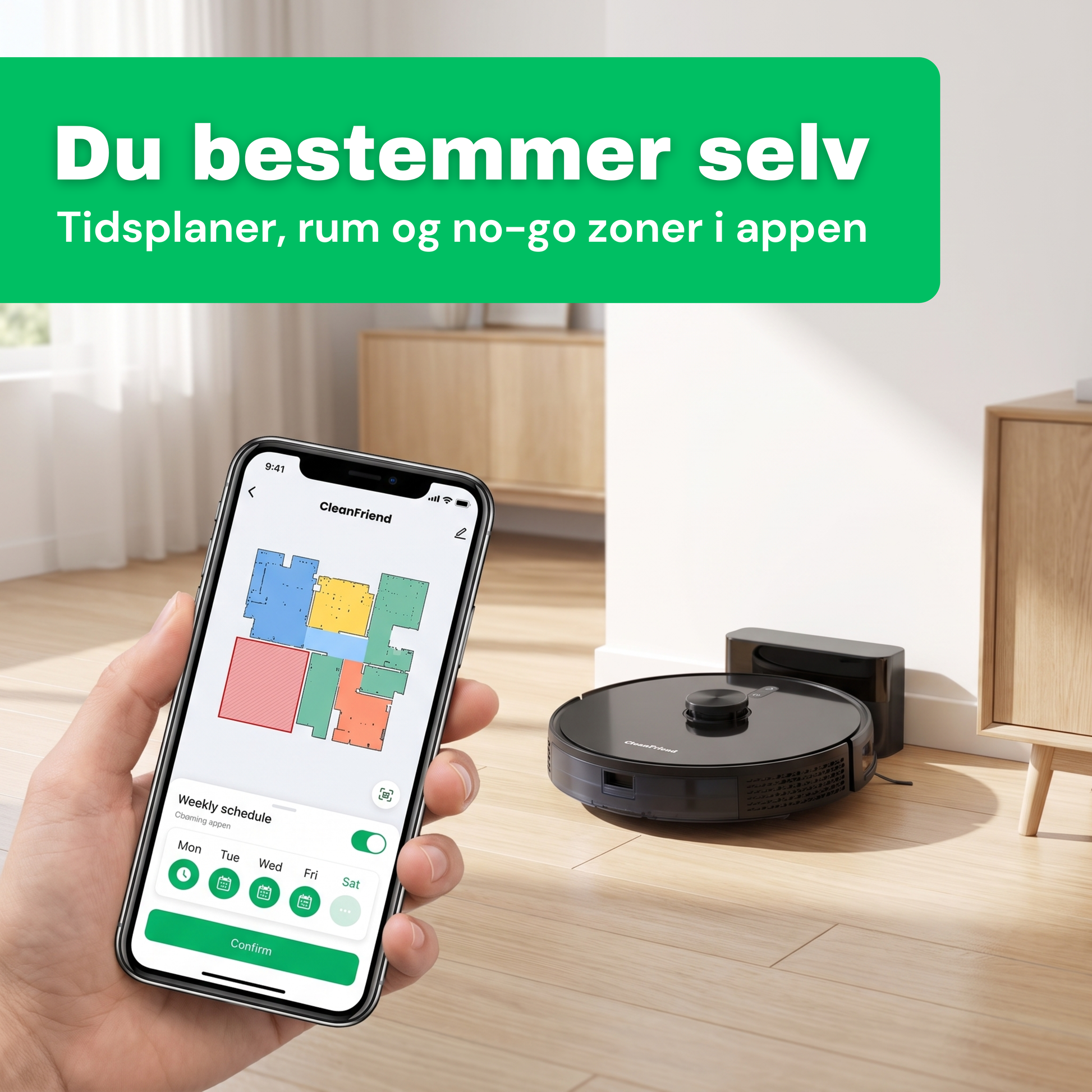 CleanFriend 360 Ultra™ robotstøvsuger – med moppefunktion