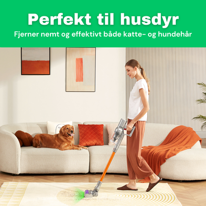 CleanFriend Absolute™ ledningsfri støvsuger, perfekt til katte- og hundehår på tæppe
