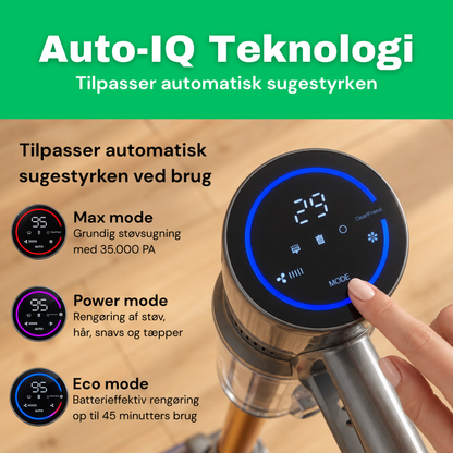 CleanFriend Absolute™ ledningsfri støvsuger, Auto-IQ teknologi med Max, Power og Eco mode