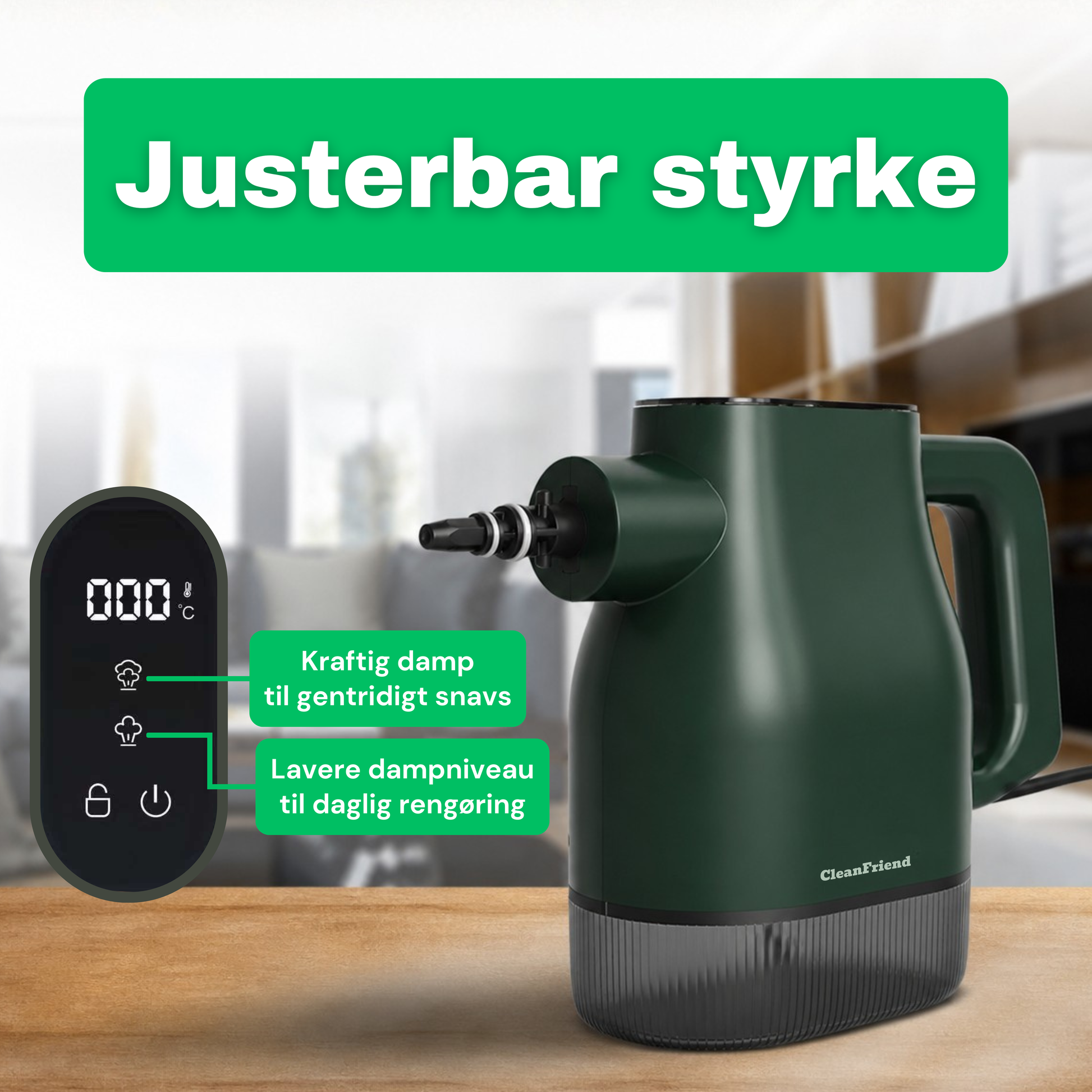 CleanFriend PureSteam™ damprenser – detaljevisning af damphoved