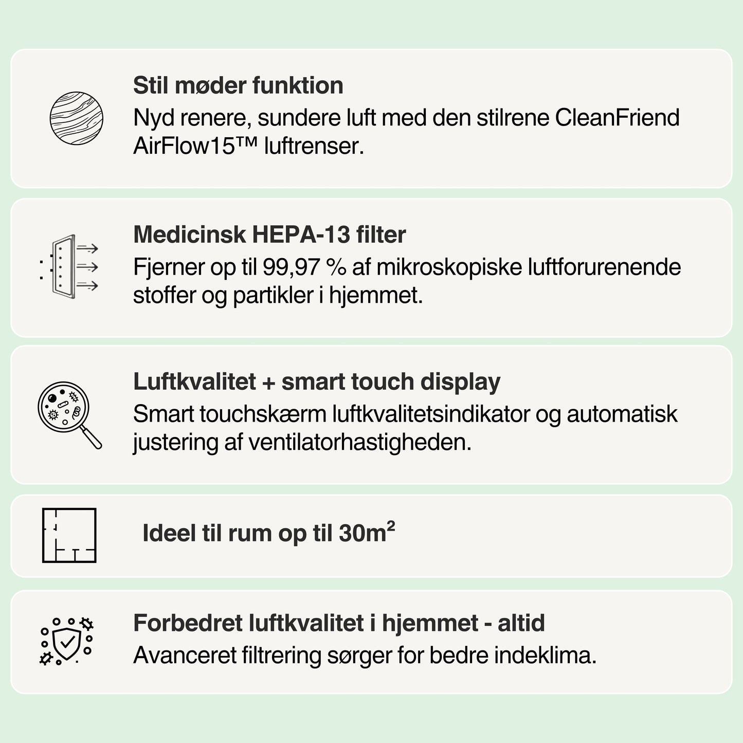 CleanFriend AirFlow15™ Luftrenser