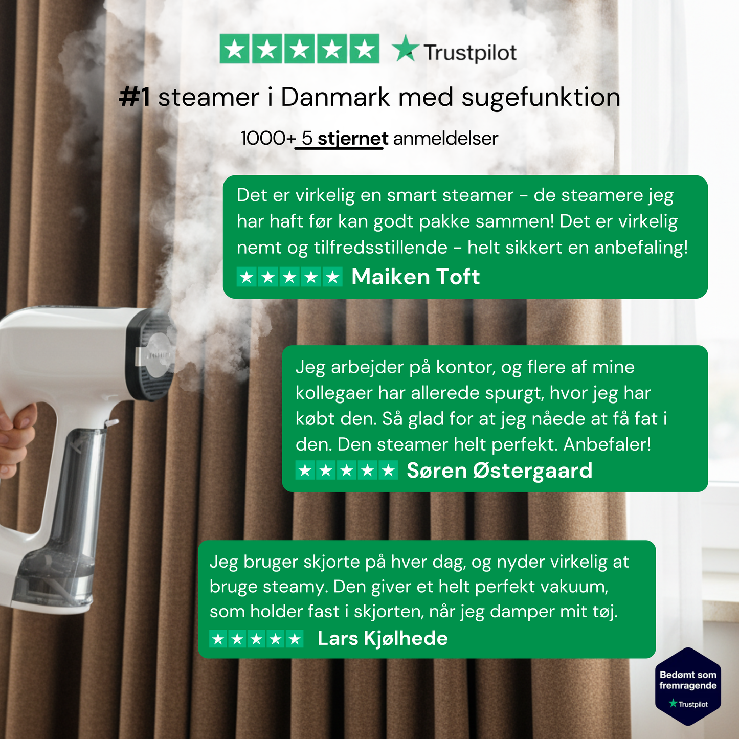 CleanFriend Steamy™ tøjdamper – i dansk hjem