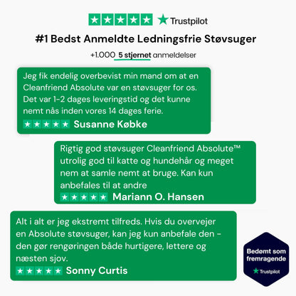 CleanFriend Absolute™ – Ledningsfri Støvsuger