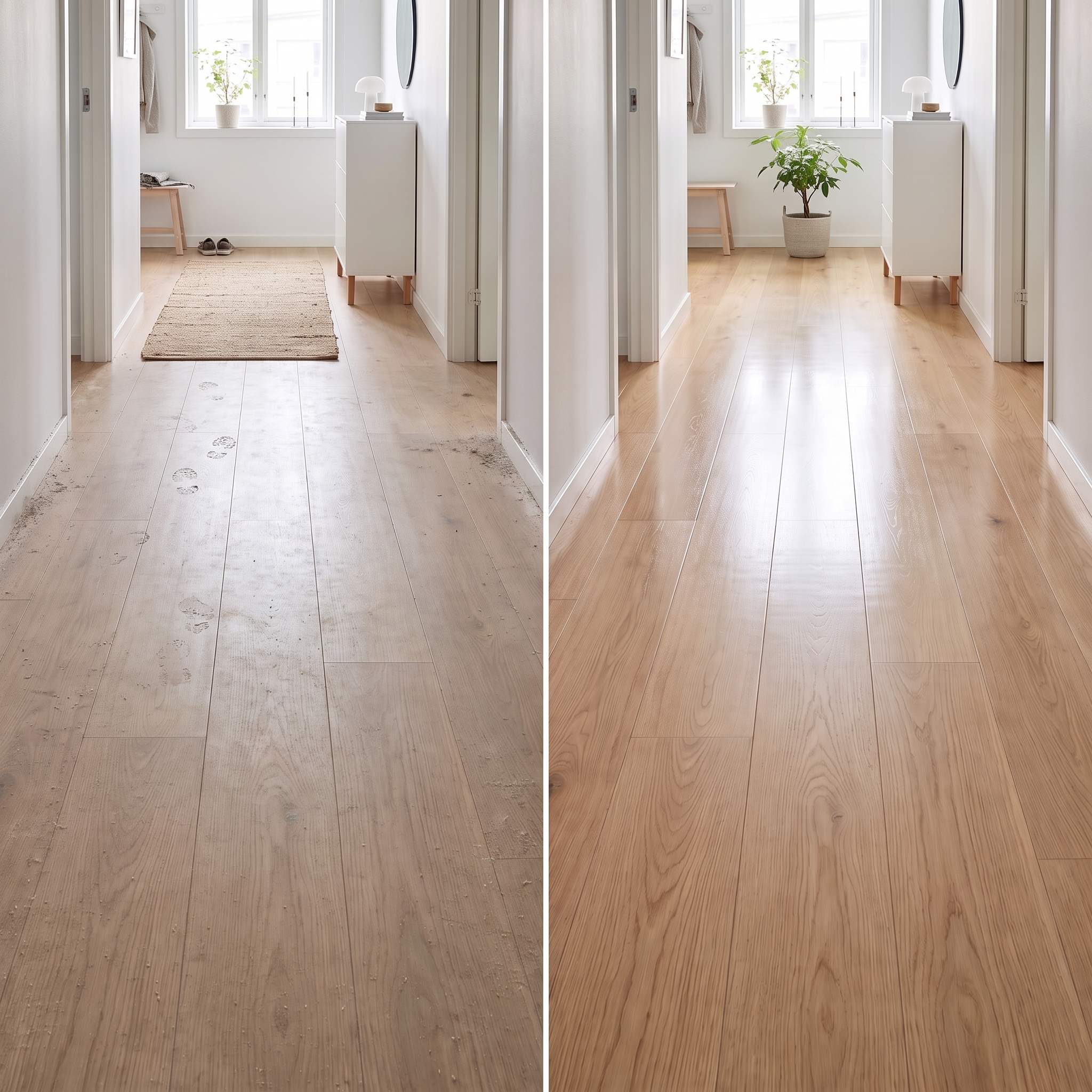Moppefunktionen efterlader gulvet rent og skinnende